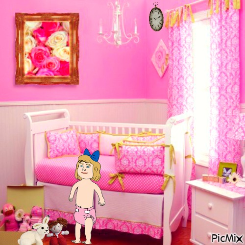 Baby with doll and stuffed rabbit - kostenlos png