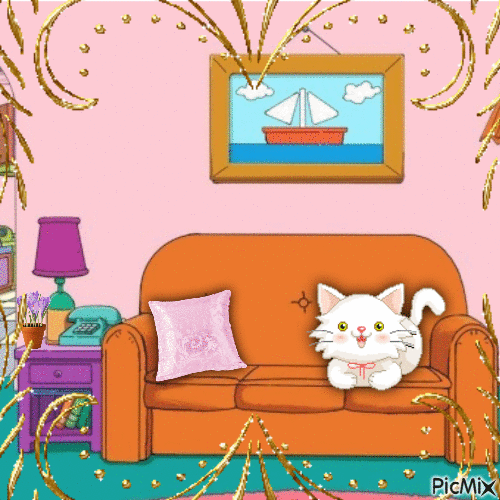 Cozy Cat Afternoon - GIF animate gratis