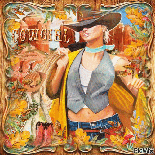 Cowgirl autumn - GIF animé gratuit