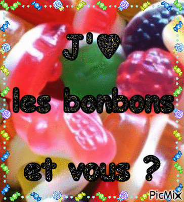 Les bonbons ... - Безплатен анимиран GIF