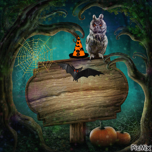 hibou halloween - Animovaný GIF zadarmo