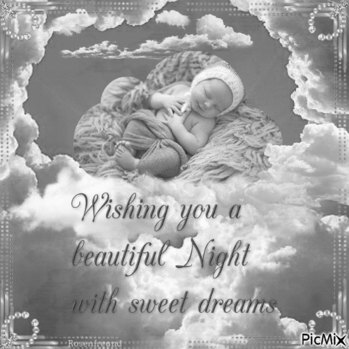 Wish you a beautiful night with sweet Dreams - Darmowy animowany GIF