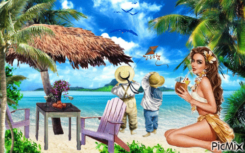 Un dia en la Playa - Бесплатни анимирани ГИФ
