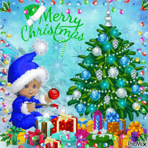 Postal de Merry Christmas - Free animated GIF