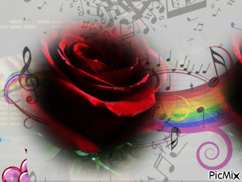 Rose musica - Безплатен анимиран GIF