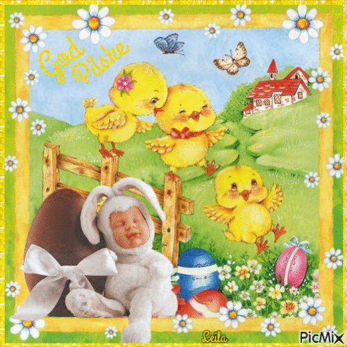 Easter baby. Happy Easter - Бесплатный анимированный гифка