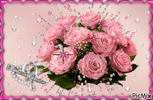 Rose rosa - GIF animasi gratis