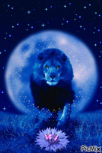 Лунный лев - Gratis animeret GIF