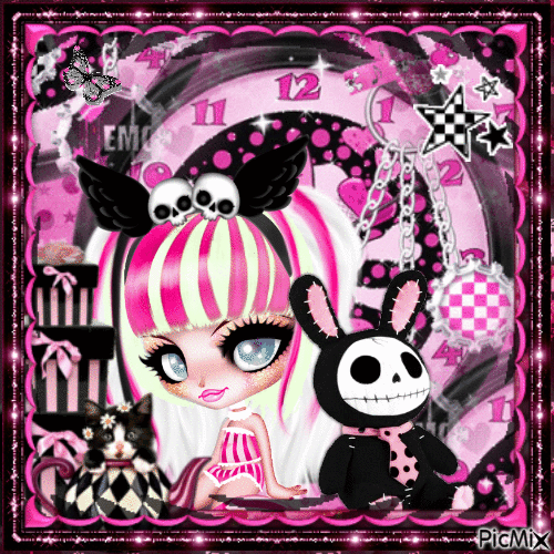 Pink Emo Doll - Bezmaksas animēts GIF