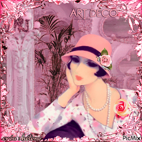 Art Déco - Tons roses - Free animated GIF