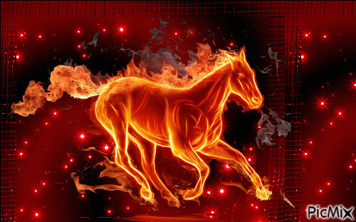 Fiery horse - Free animated GIF