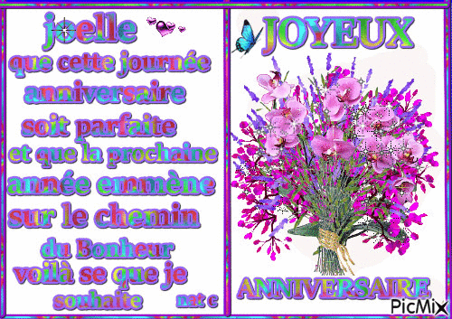 joyeux annif joelle 11-12-2016 - GIF เคลื่อนไหวฟรี
