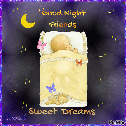'Good Night Friends' - Bezmaksas animēts GIF