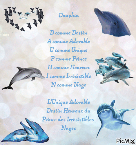 Un poème sur "Dauphin" - GIF animé gratuit