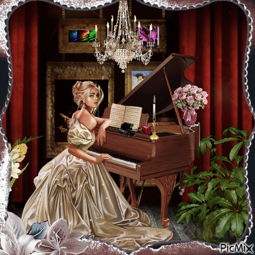 MUJER AL PIANO - Zdarma animovaný GIF
