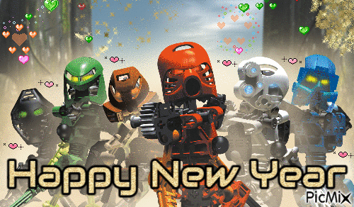 Bionicles happy new year - Besplatni animirani GIF