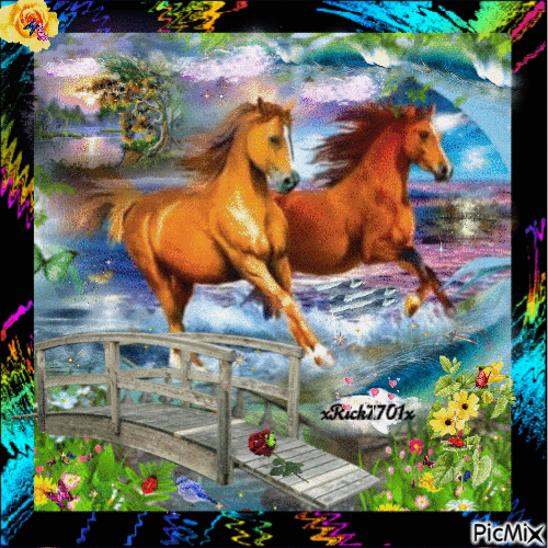 Galloping horses  xRick7701x - Free animated GIF