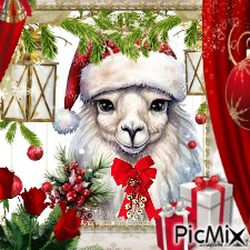 Llama christmas - Free PNG