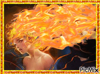 Flaming Hair! - Бесплатный анимированный гифка