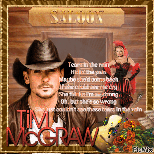 Country Music-Tim McGraw - Бесплатный анимированный гифка