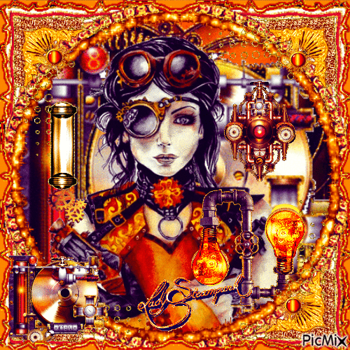 lady steampunk - Gratis animeret GIF