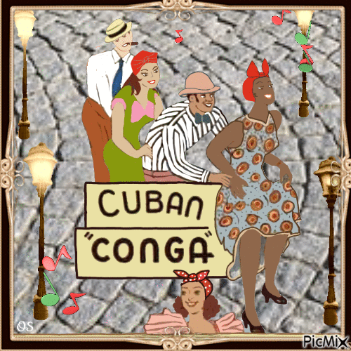 Cuban Conga - GIF animado grátis