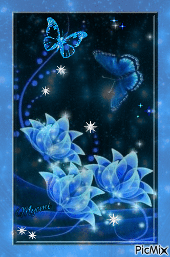 fleurs et papillons - Gratis geanimeerde GIF