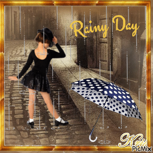 Chantons sous la pluie - Animovaný GIF zadarmo