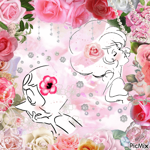 pearl and a rose - Бесплатный анимированный гифка