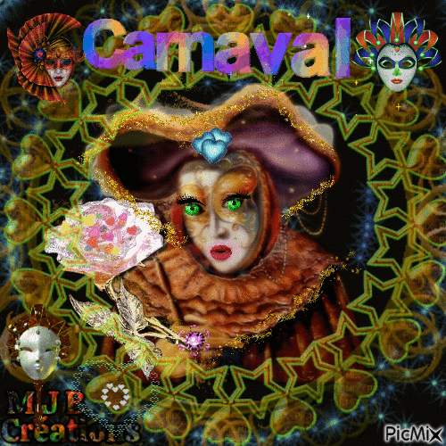 ..Portrait Carnaval ..M J B Créations - Free animated GIF
