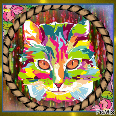 watercolor cat - Безплатен анимиран GIF