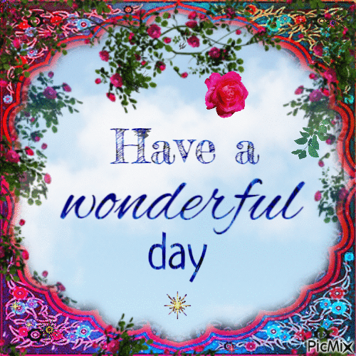 Have a wonderful day, roses - GIF animate gratis