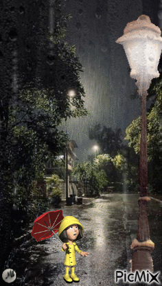 Llueve en la noche - Nemokamas animacinis gif