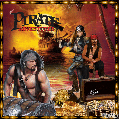Pirates et trésor - GIF animate gratis