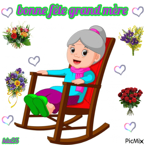 bouquets pour grand mère - Δωρεάν κινούμενο GIF