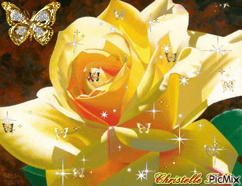 rose jaune - GIF animate gratis