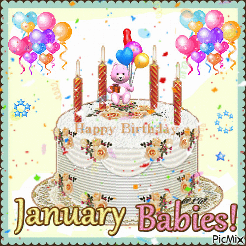 January Birthdays - 無料のアニメーション GIF