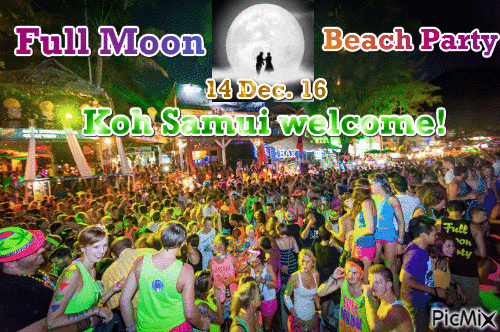 Koh samui Full moon party - Бесплатный анимированный гифка