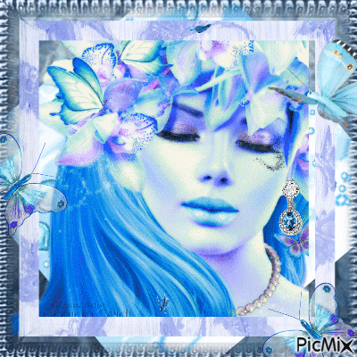 blue woman - Nemokamas animacinis gif