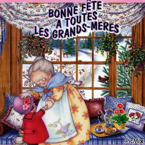 bonne fete grand mere - Bezmaksas animēts GIF