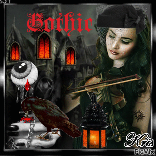 femme gothic - GIF animé gratuit
