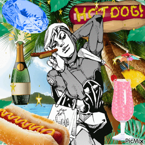 usagi alohaoe epic hot dog guy gif - Gratis animerad GIF