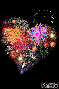 Corazón de artificios - Бесплатный анимированный гифка