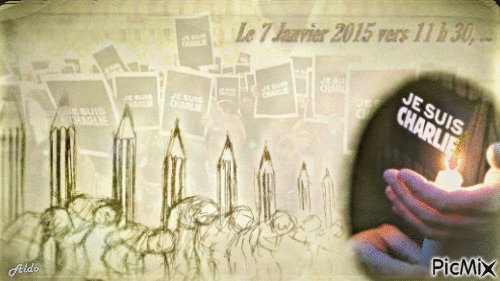 Hommage Charlie  7 janvier - GIF animate gratis