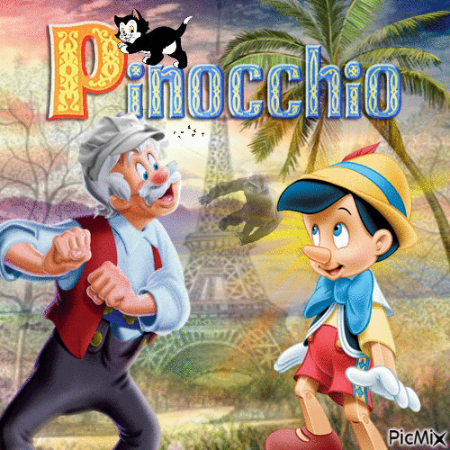 Pinocchio y king kong - GIF animate gratis