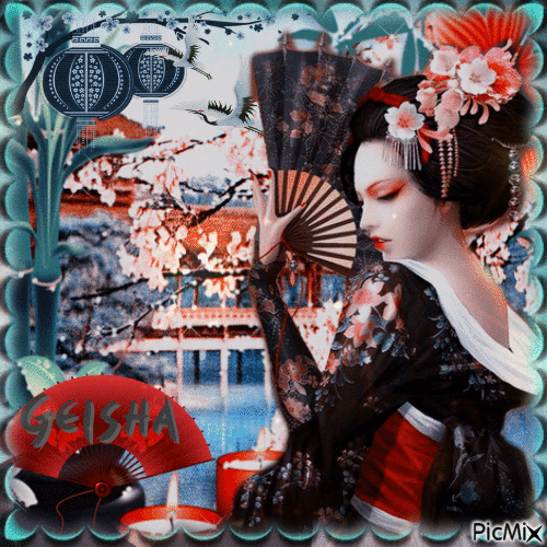 Porträt einer Geisha - Darmowy animowany GIF