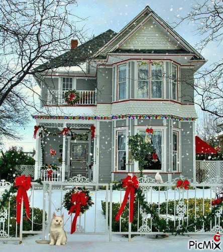 Christmas House - Gratis geanimeerde GIF