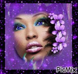 Lady with Purple Flowers! - Bezmaksas animēts GIF