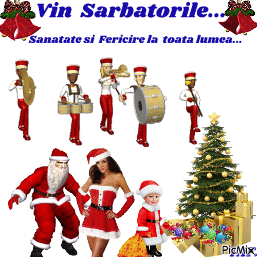 Vin  sarbatorile - Бесплатный анимированный гифка