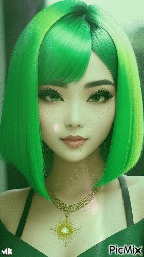 Con pelo verde - Ilmainen animoitu GIF